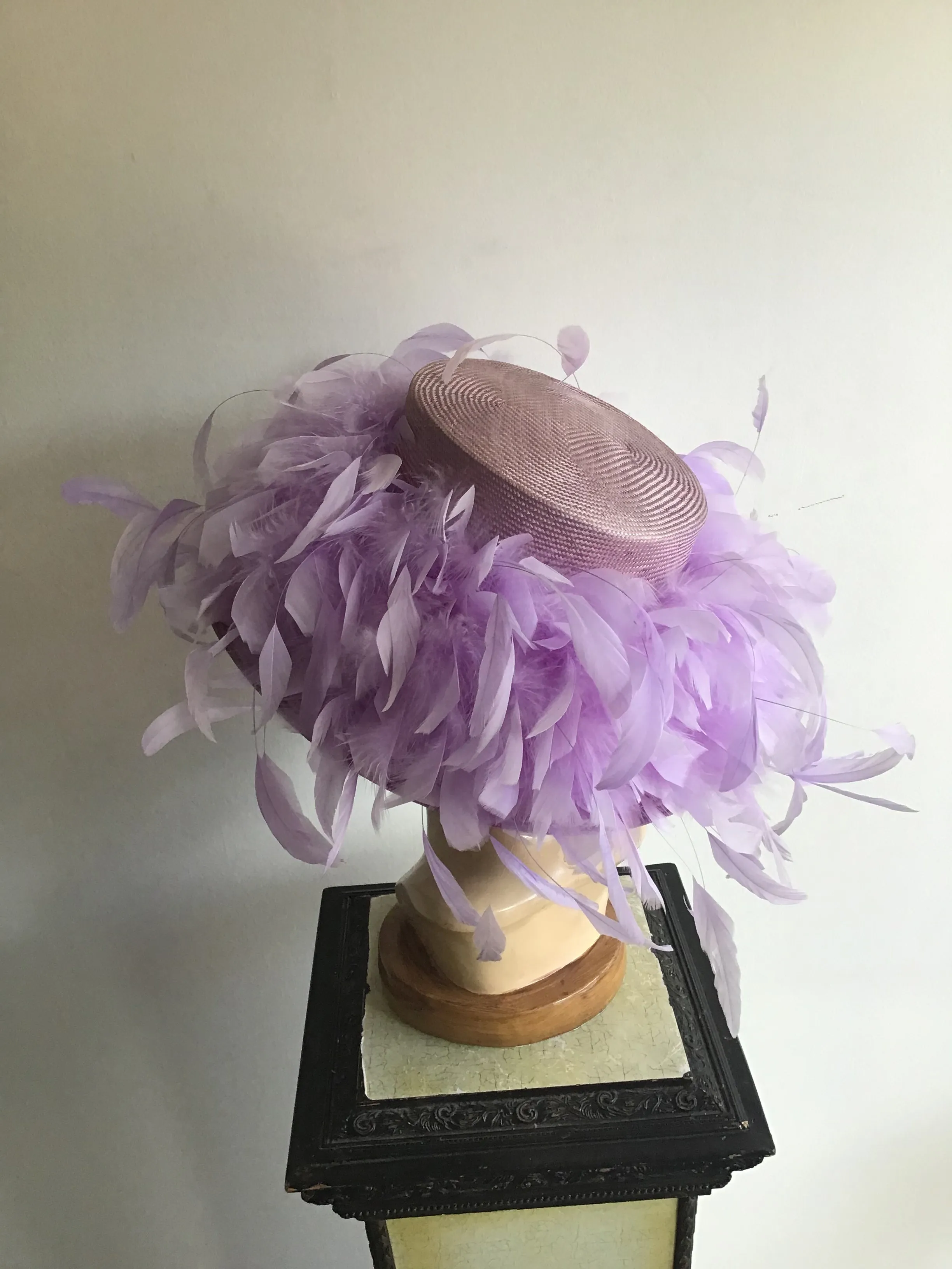 2000 Whiteley Lavender Straw Hat with Feather