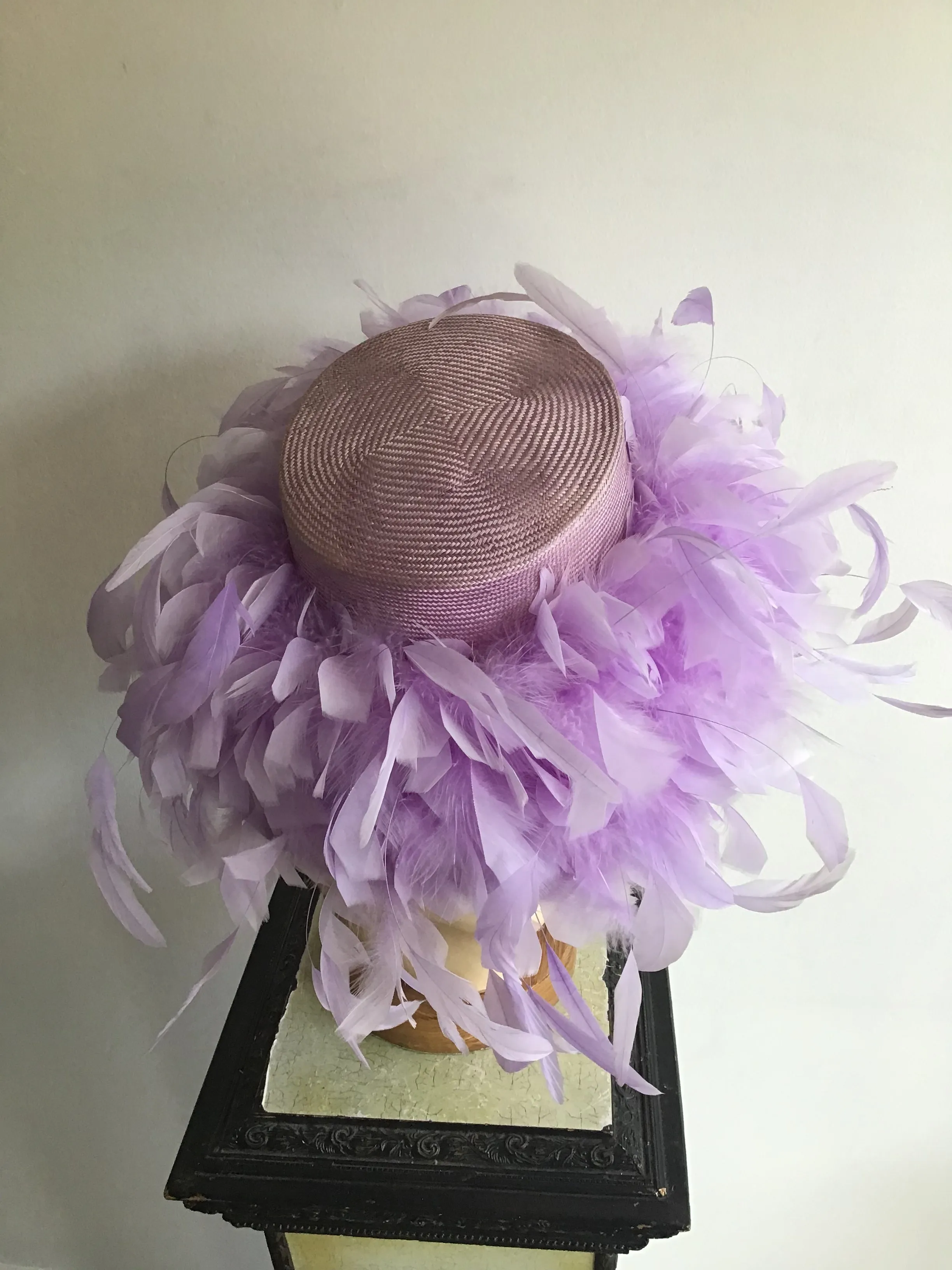 2000 Whiteley Lavender Straw Hat with Feather