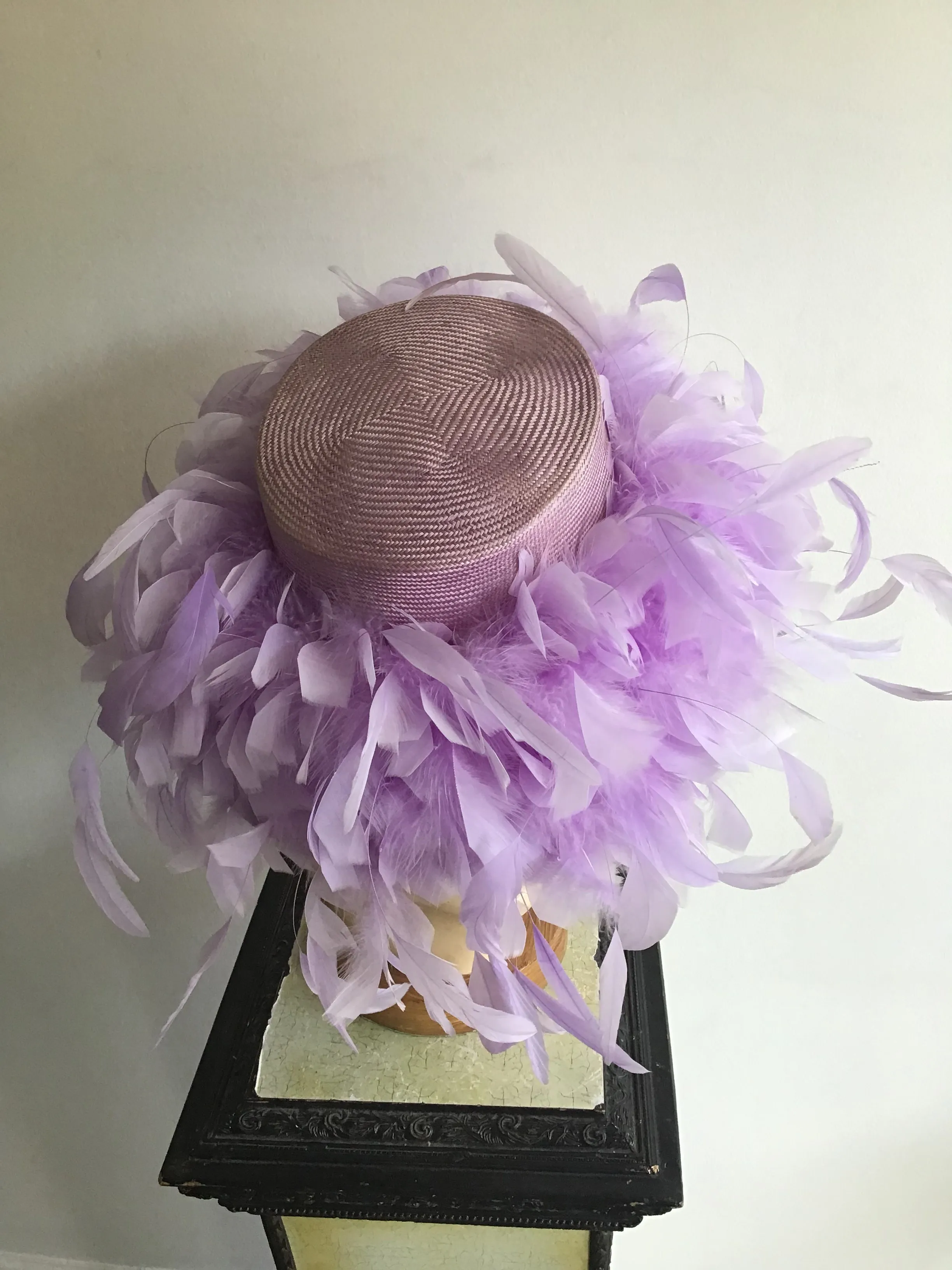 2000 Whiteley Lavender Straw Hat with Feather