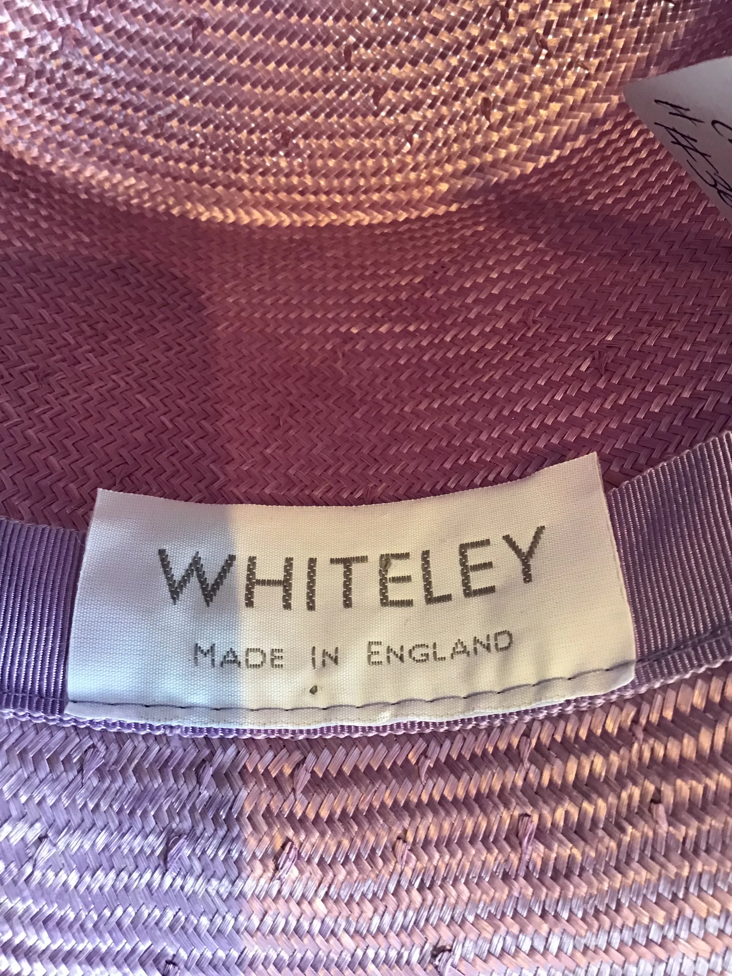 2000 Whiteley Lavender Straw Hat with Feather