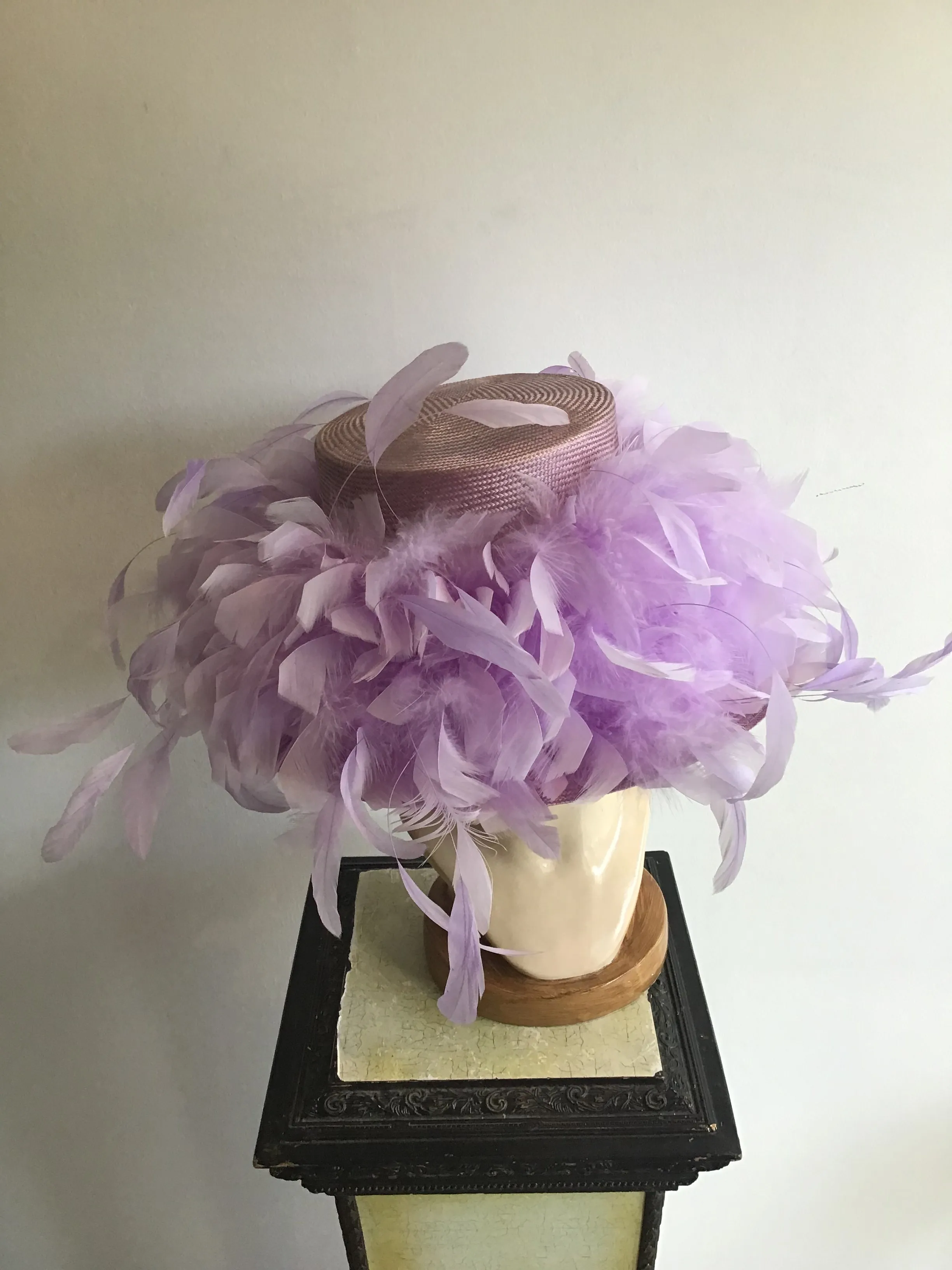 2000 Whiteley Lavender Straw Hat with Feather
