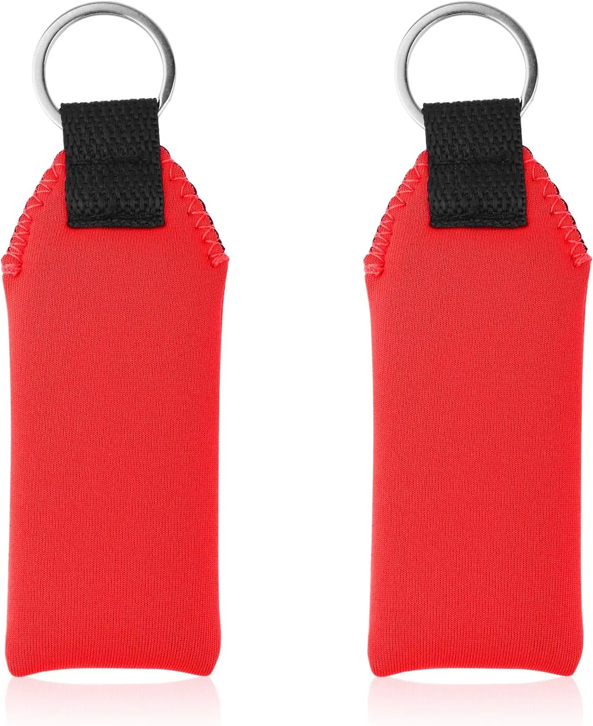 2pcs Floating Foam Keychain, Lightweight Neoprene Waterproof Floatable Key Ring Boat Key Chains Accessories for Surfboard Pool Surfing Paddleboard Outdoor Water Sports (Red)