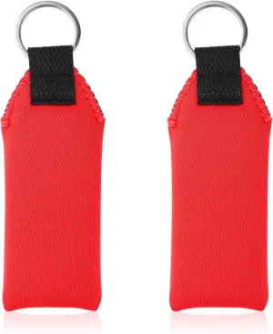 2pcs Floating Foam Keychain, Lightweight Neoprene Waterproof Floatable Key Ring Boat Key Chains Accessories for Surfboard Pool Surfing Paddleboard Outdoor Water Sports (Red)