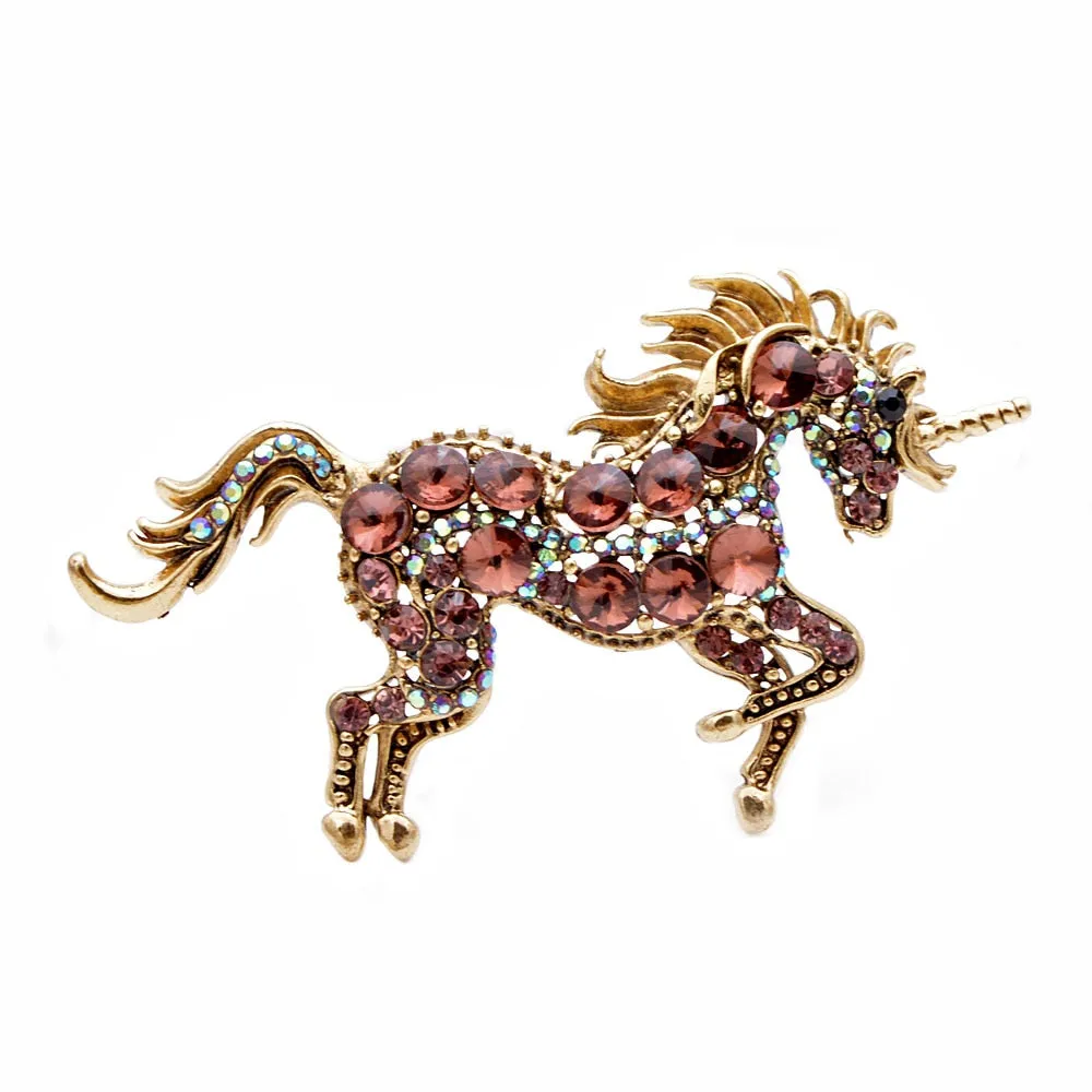 7 Colors Choose Rhinestone Horse Brooches For Women