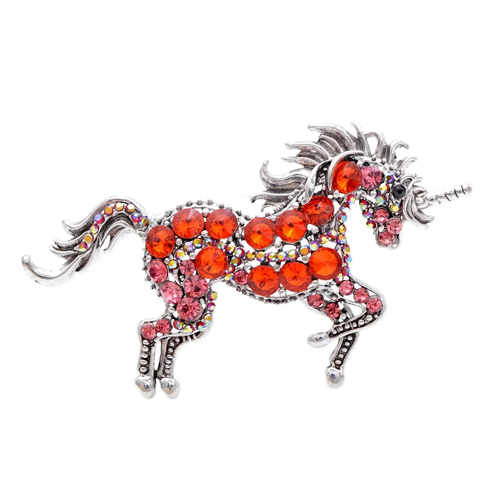 7 Colors Choose Rhinestone Horse Brooches For Women