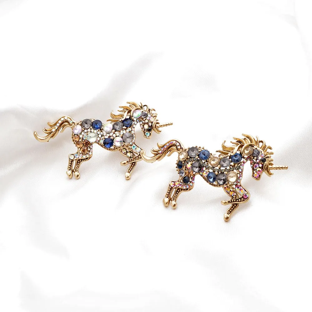 7 Colors Choose Rhinestone Horse Brooches For Women