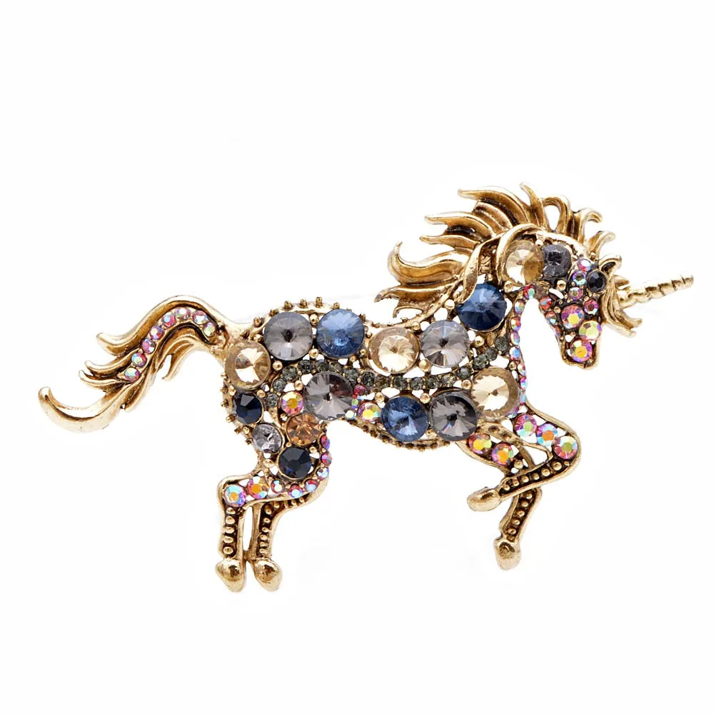 7 Colors Choose Rhinestone Horse Brooches For Women