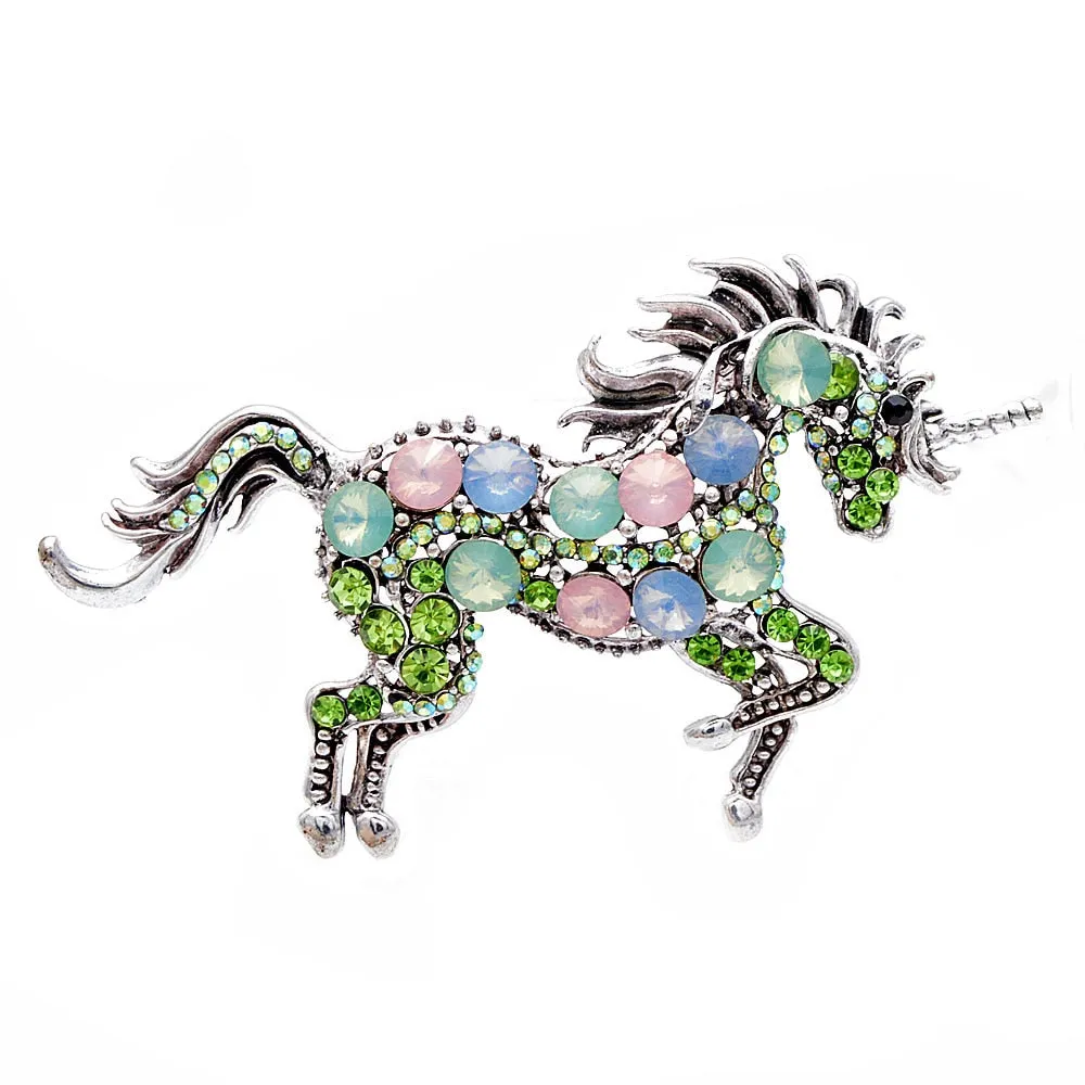 7 Colors Choose Rhinestone Horse Brooches For Women