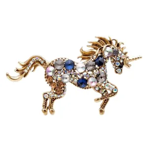 7 Colors Choose Rhinestone Horse Brooches For Women