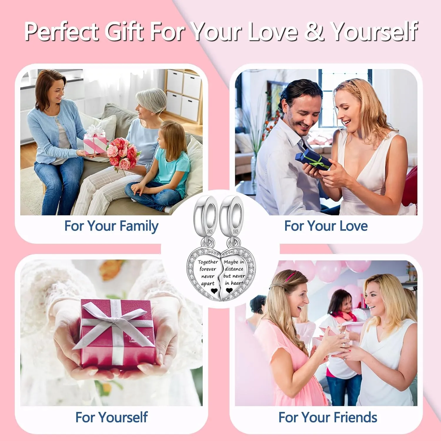 925 Sterling Silver Charm Fits Bracelets and Necklaces Charms for Women Fashion Jewelry for Women, Lover, Mother and Friend