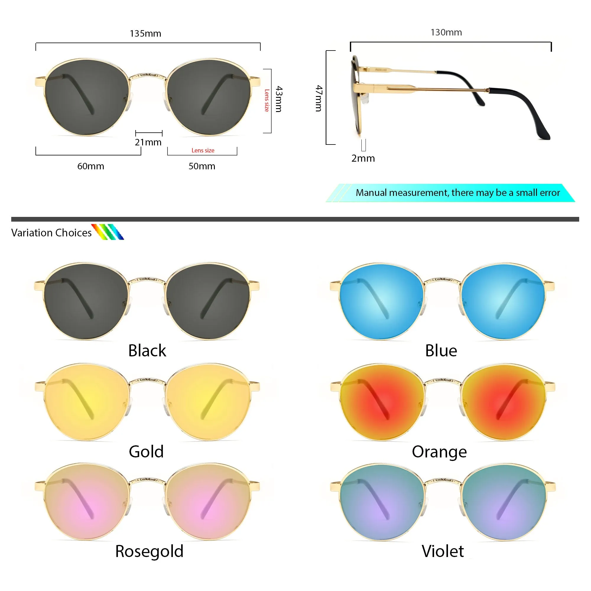 Alex Gold Round UV400