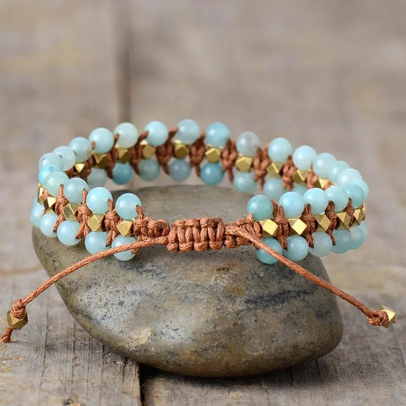 Amazonite Braided Cord Bracelet