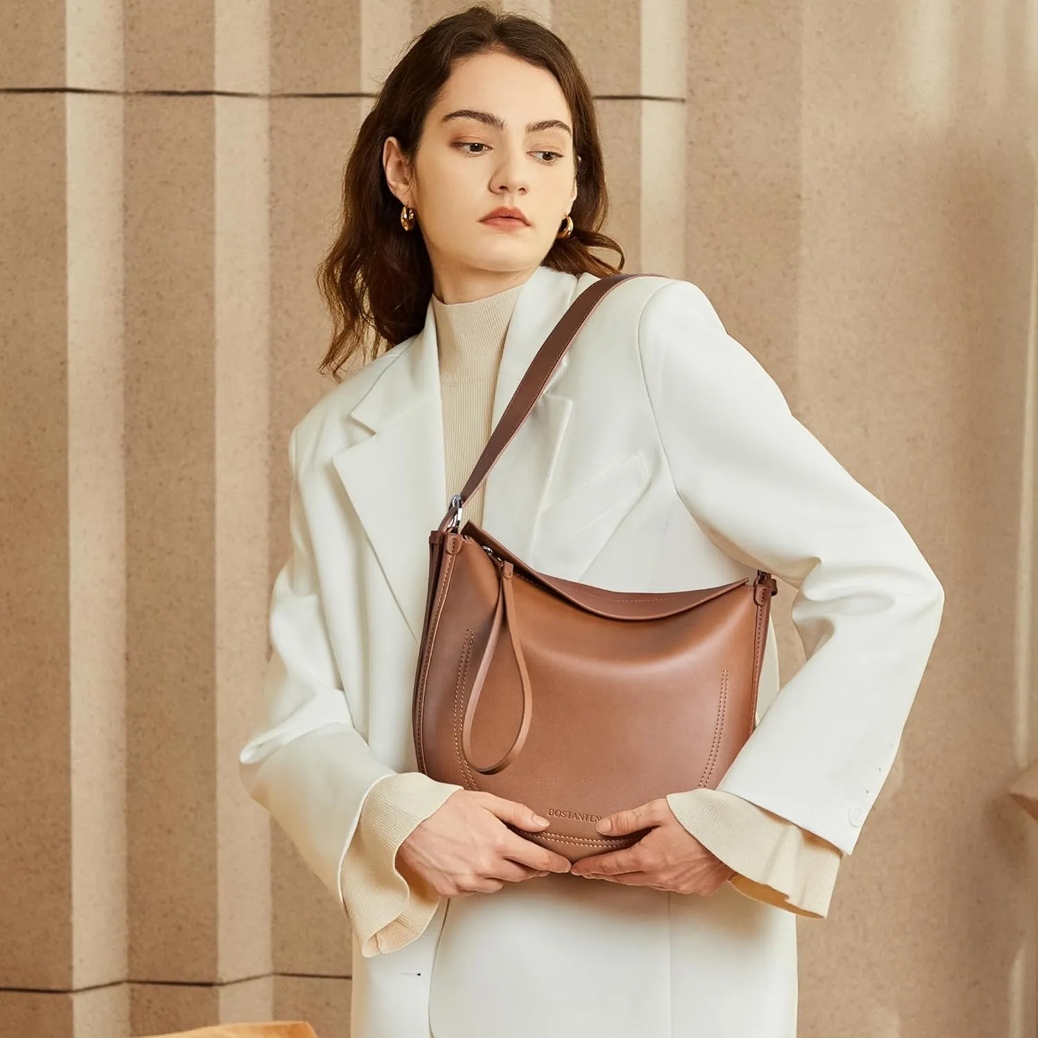 BOSTANTEN Shoulder Bag for Women Trendy Crossbody Purses Vegan Leather Handbag With Adjustable Strap