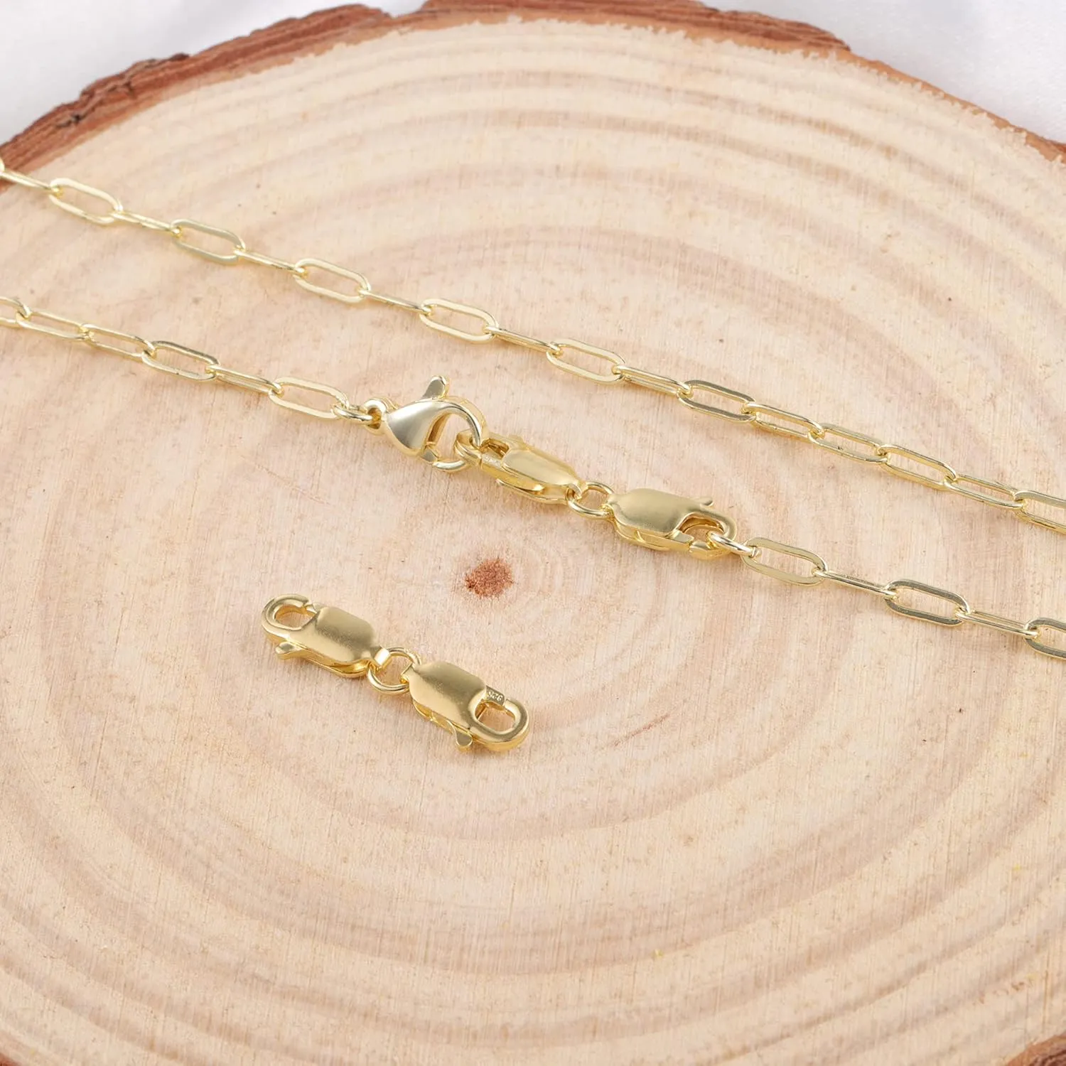 Bracelet Extender Gold Necklace Clasps and Closures 14K Gold Plated 925 Sterling Silver Double Lobster Clasp Double Claw Connector for DIY Jewelry Making2pcs