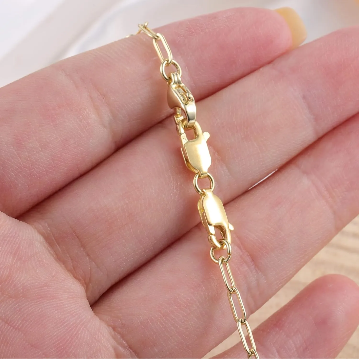 Bracelet Extender Gold Necklace Clasps and Closures 14K Gold Plated 925 Sterling Silver Double Lobster Clasp Double Claw Connector for DIY Jewelry Making2pcs
