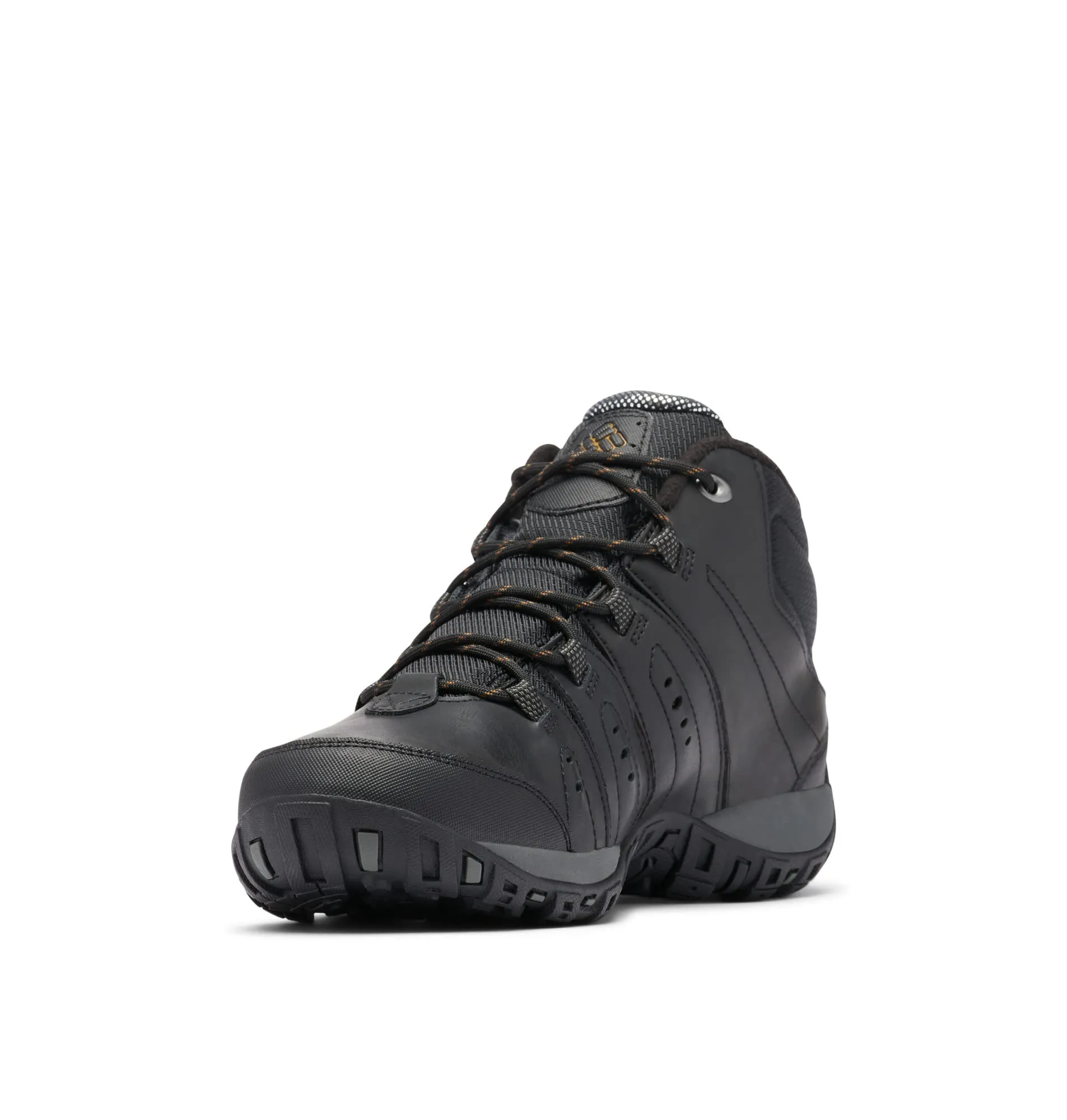 Columbia Mens Woodburn Ii Chukka Waterproof Omni-Heat Hiking Shoe, Black, Goldenrod, 11.5 US
