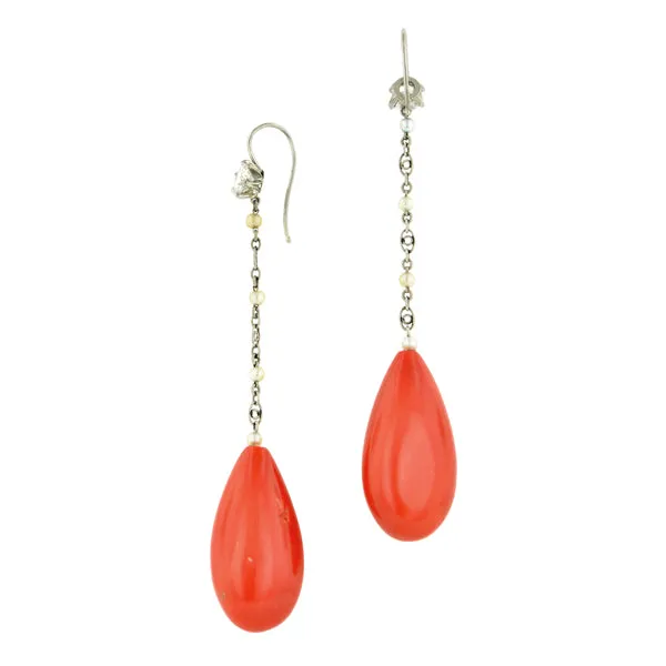 Coral Drop Earrings