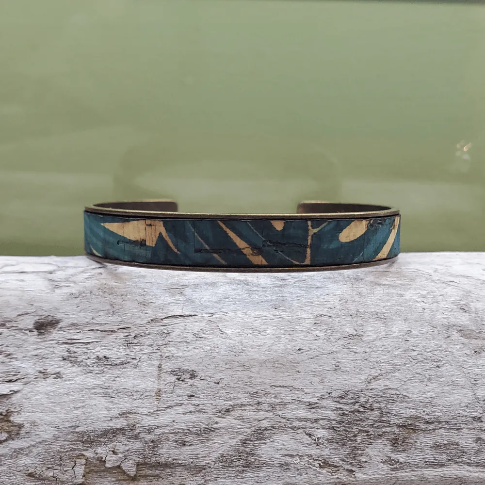 Cork Bronze Skinny Cuff Bracelet