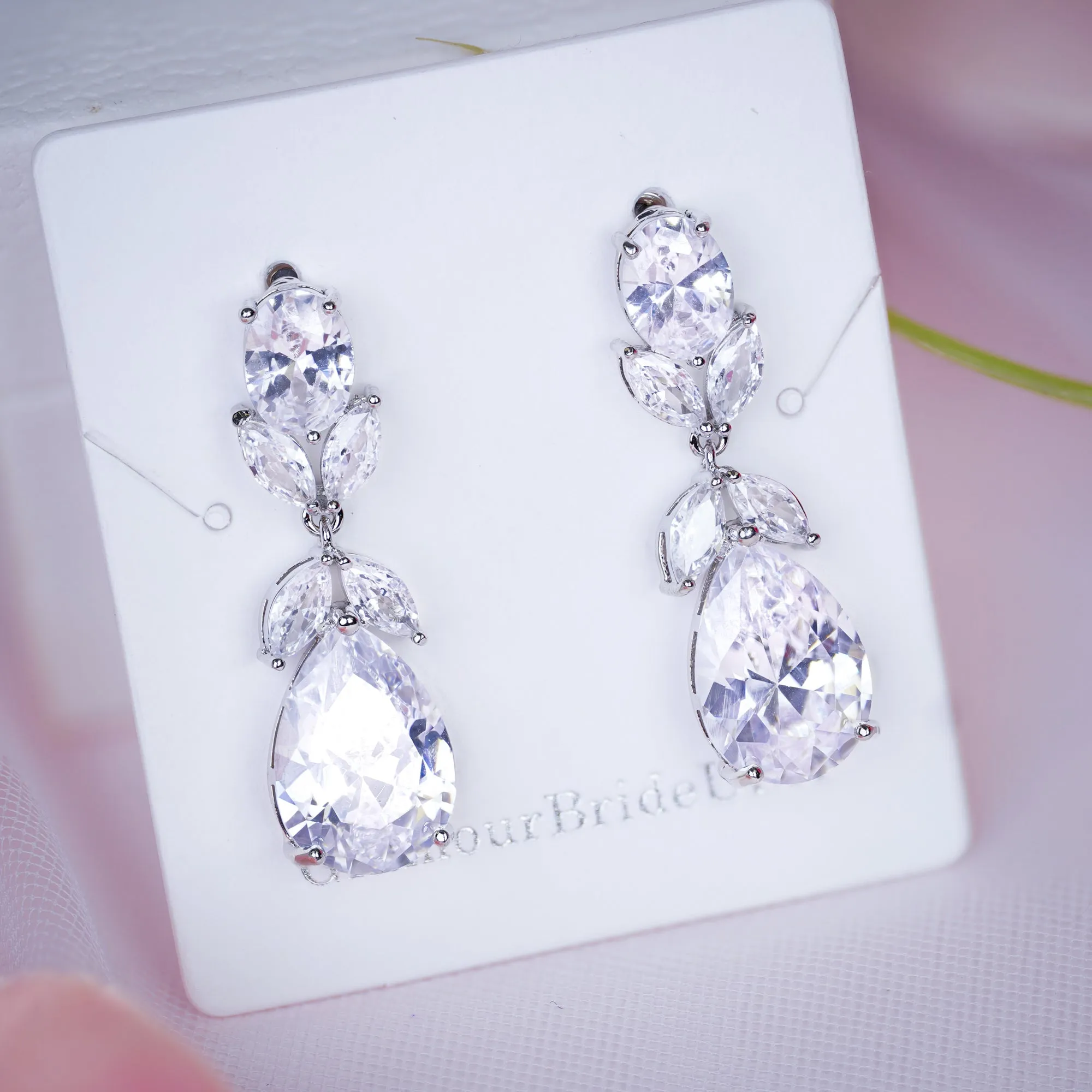 Crystal Tear Drop Earrings - Katie
