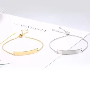 Custom Bar Bracelet with Adjustable Chain