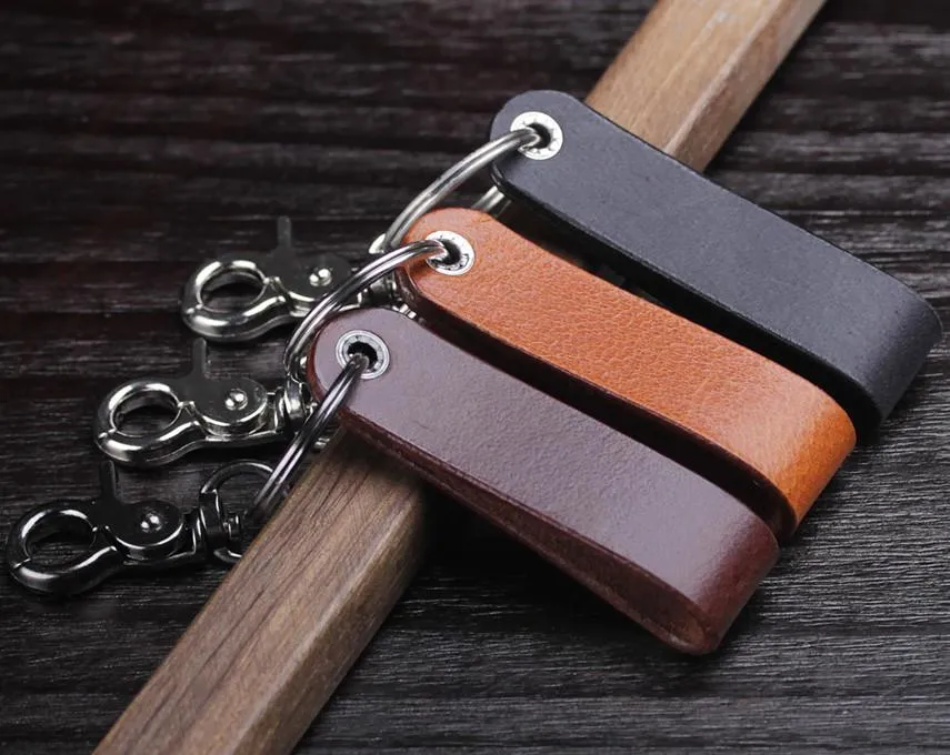 Custom Initial Name Engraved Leather Key Fob/Keyring