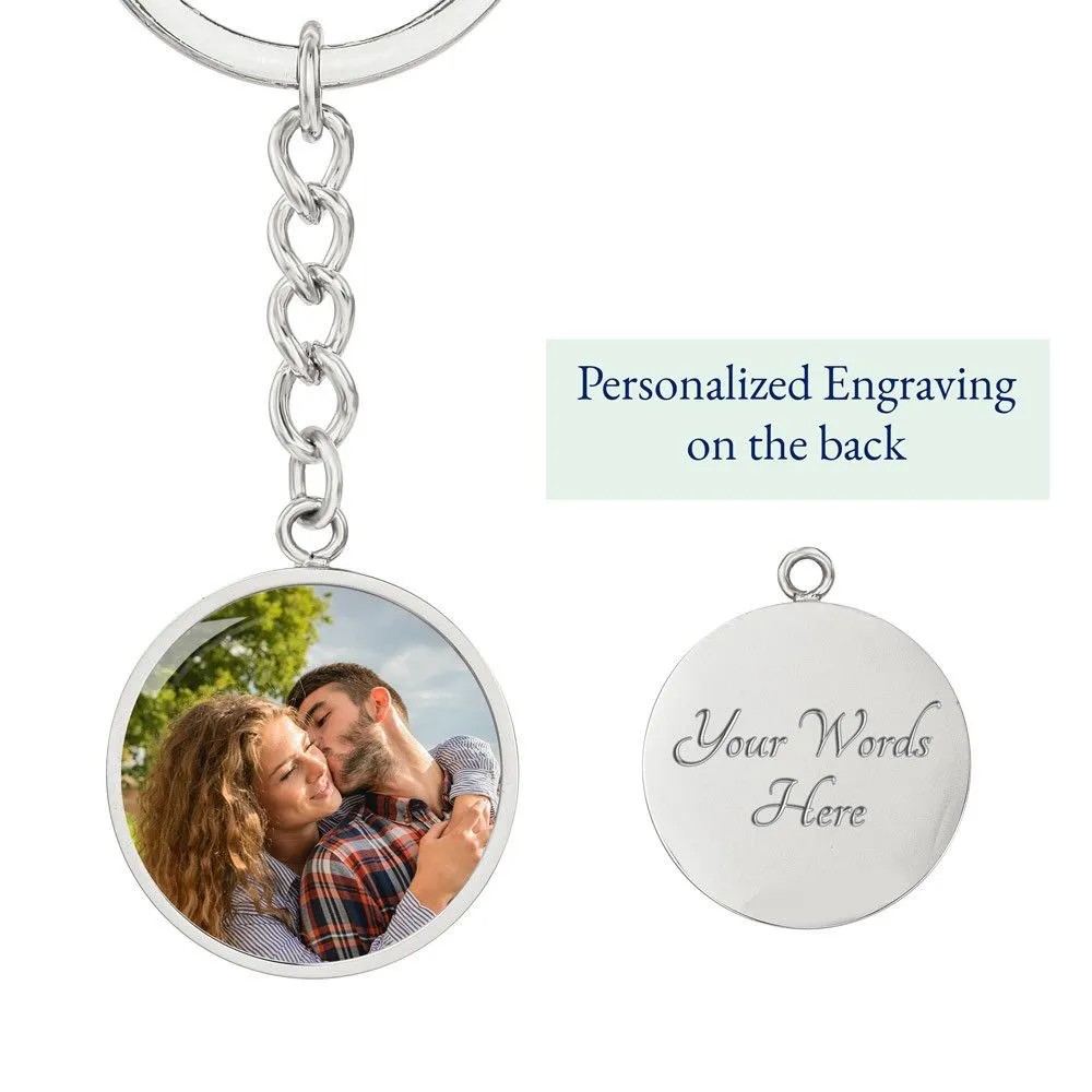 Customized Circle Keychain with Message Card - Son