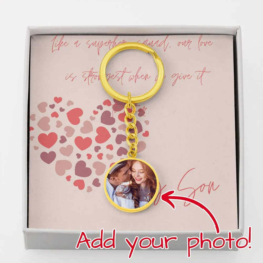 Customized Circle Keychain with Message Card - Son