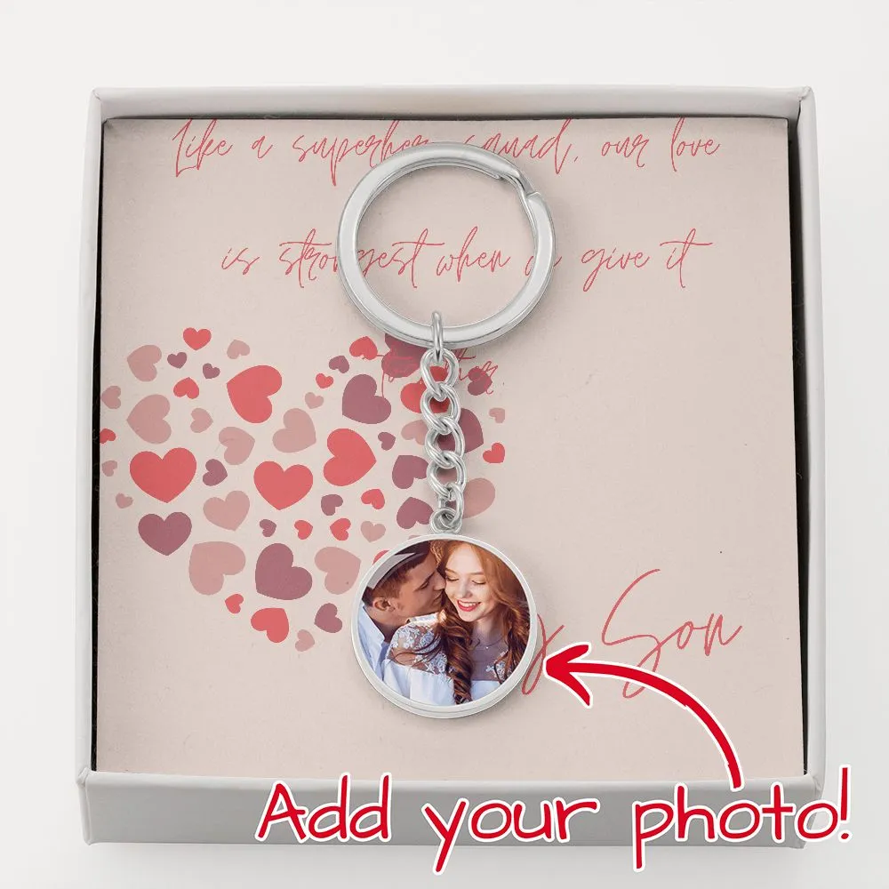 Customized Circle Keychain with Message Card - Son