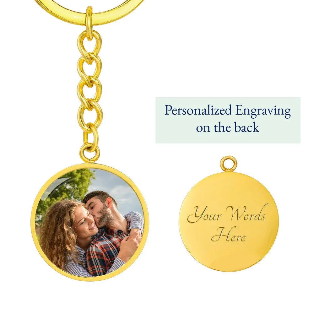 Customized Circle Keychain with Message Card - Son