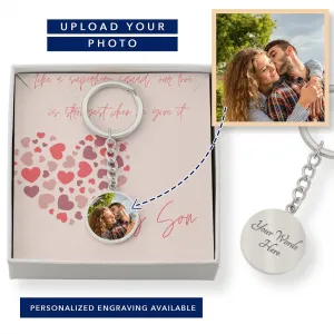 Customized Circle Keychain with Message Card - Son