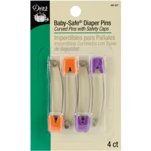 Dritz 46-67 Diaper Pins Pins, Baby Safe, Brights, (4-Count)