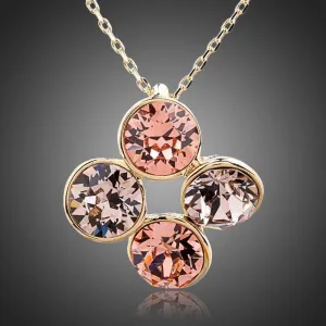 End to End Crystal Circles Necklace KPN0113