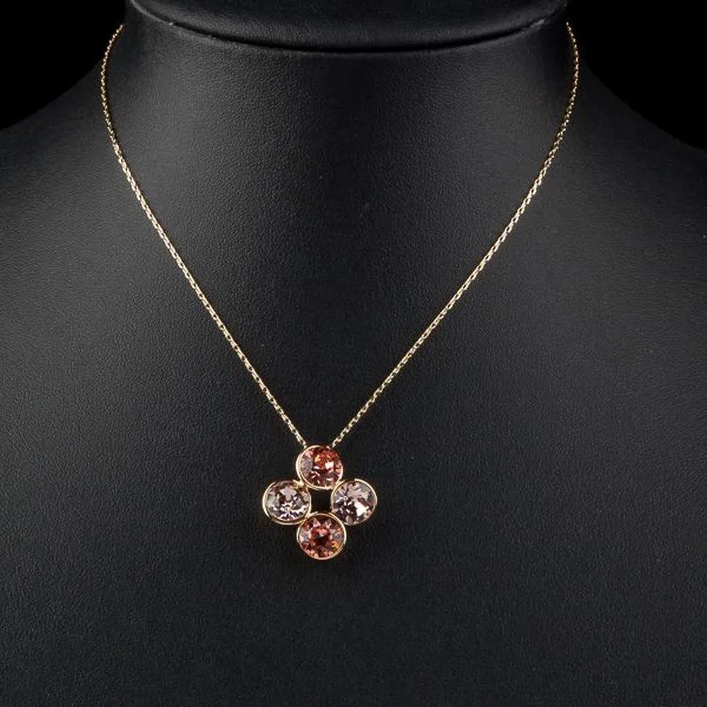 End to End Crystal Circles Necklace KPN0113