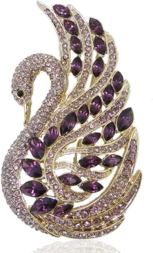 EVER FAITH Women's Austrian Crystal Elegant Swan Bird Bridal Brooch Pin