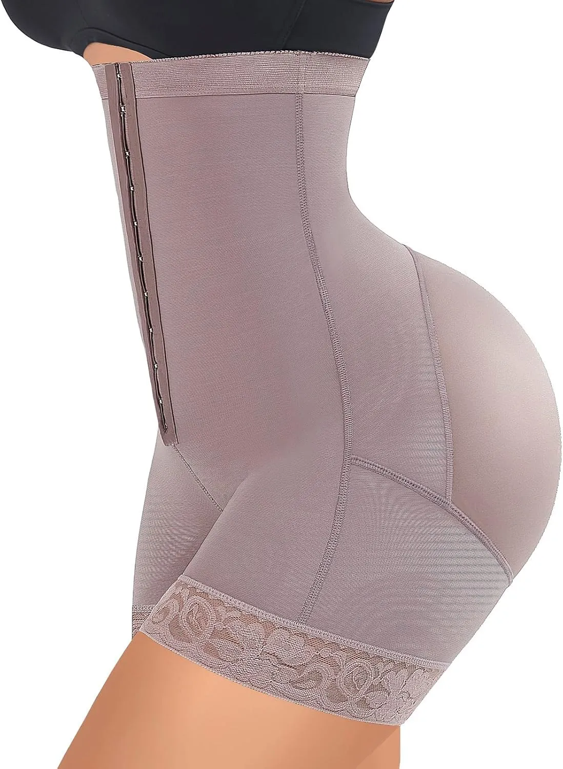 FeelinGirl Butt Lifter Shapewear Tummy Control Shorts Body Shaper for Women with Lace Trim