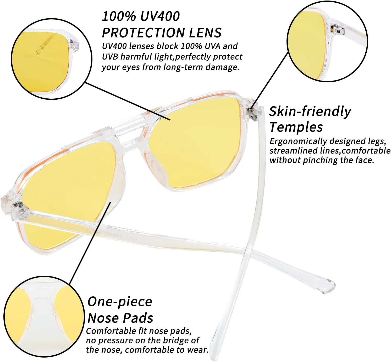 FEISEDY Retro Square Aviator Sunglasses Women Men 70s Vintage Trendy Plastic Frame Sun Glasses B2835