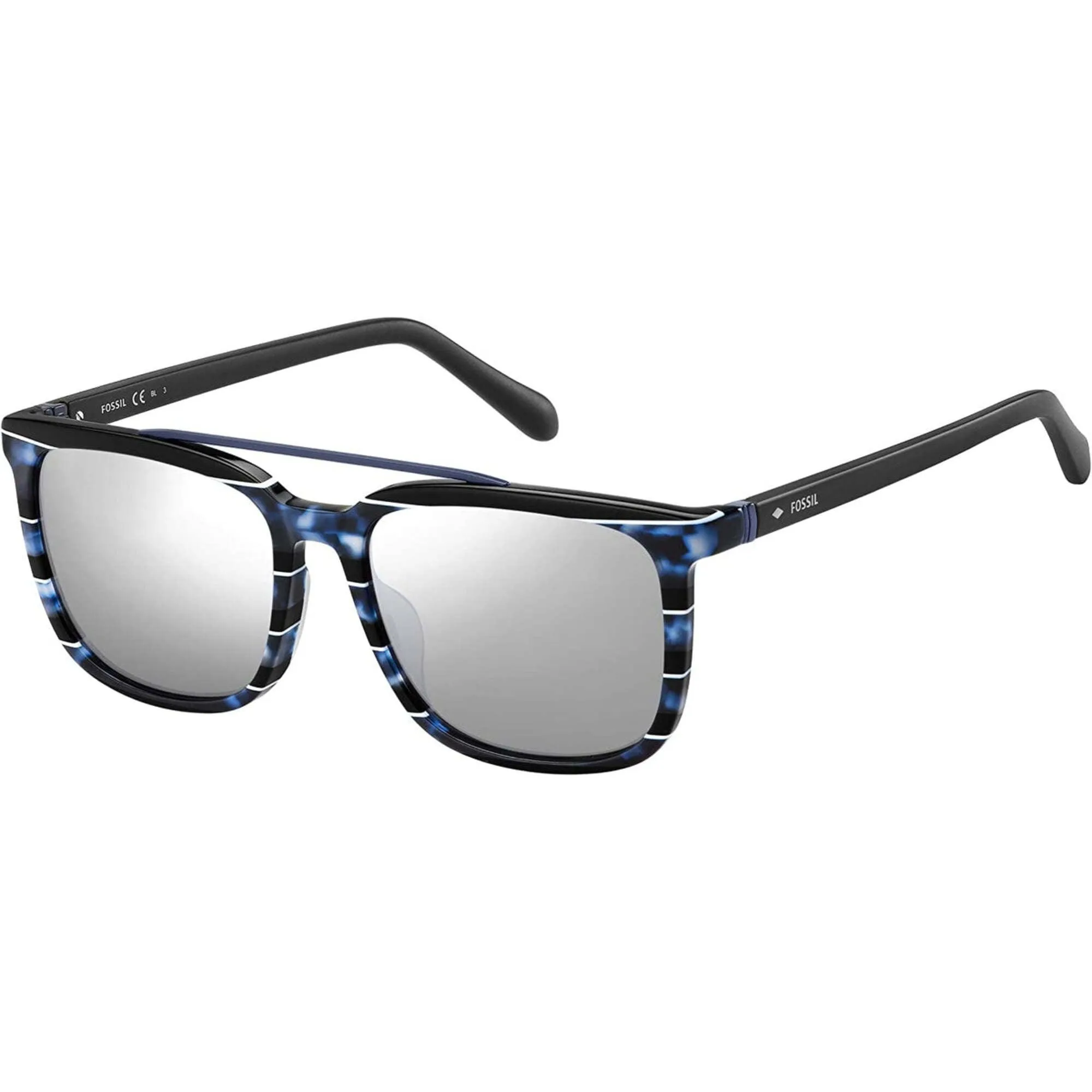 Fossil Men's Sunglasses - Blue Havana/Black Acetate Frame | FOSSIL FOS2090/S 0JBW/T4