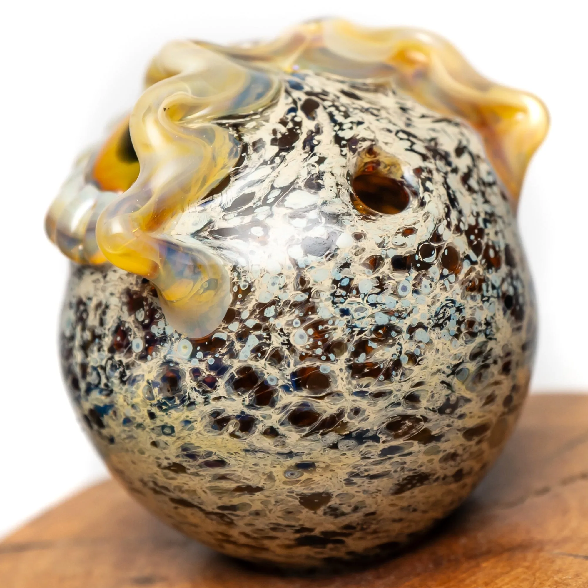 Four Winds Flameworks - Owl Bubble Cap - Brown Frit