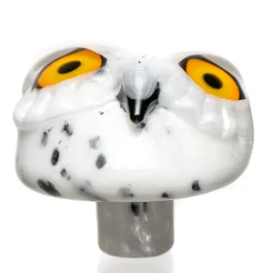 Four Winds Flameworks - Owl Carb Cap - Black & White Frit