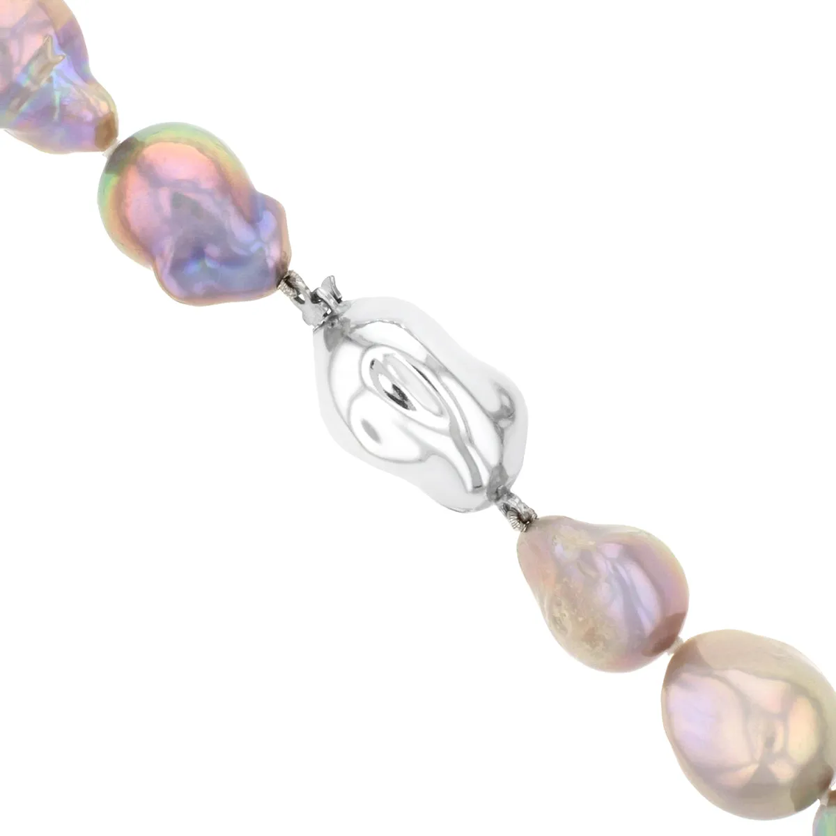 Freshwater Grey Baroque Pearl Necklace | Silver