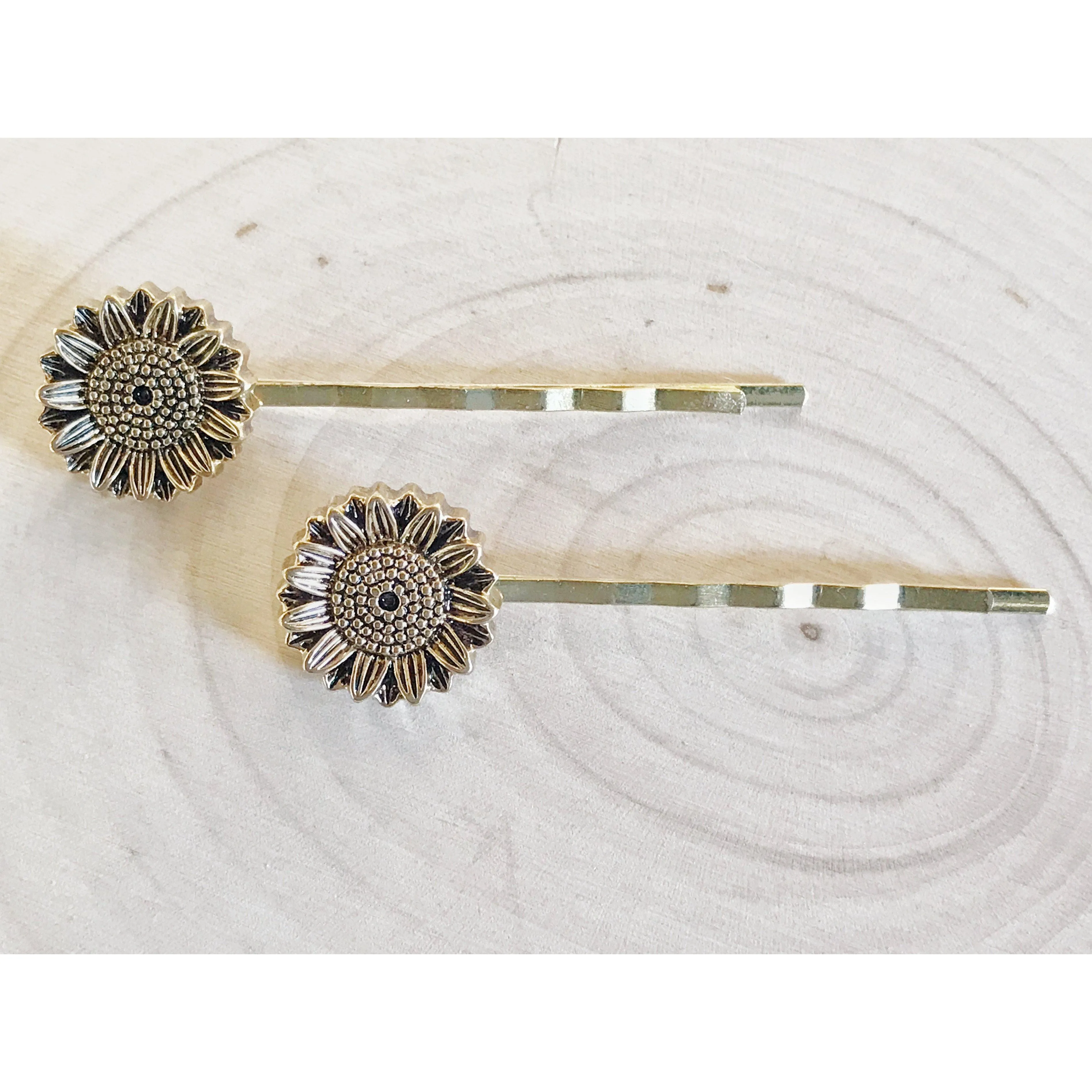Gold Sunflower Hair Pins: Elegant Boho Floral Accessories