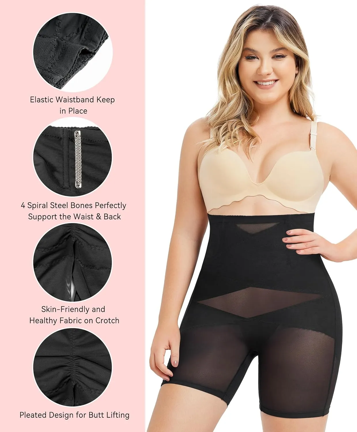 Gotoly Body Shaper for Women Tummy Control Shapewear Seamless Butt lifting Panties Waist Trainer Thigh Slimmer Underwear