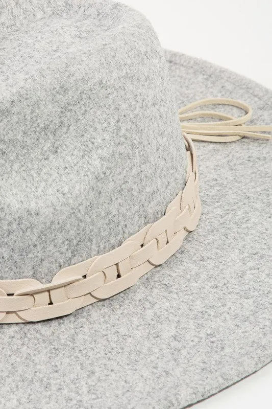 Grey Thick Braided Band Hat