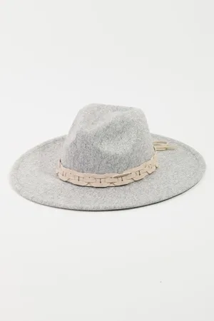 Grey Thick Braided Band Hat