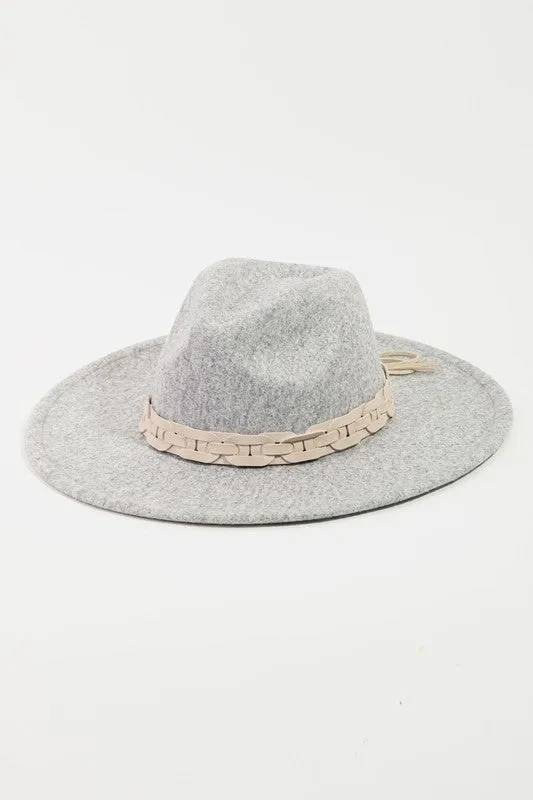 Grey Thick Braided Band Hat
