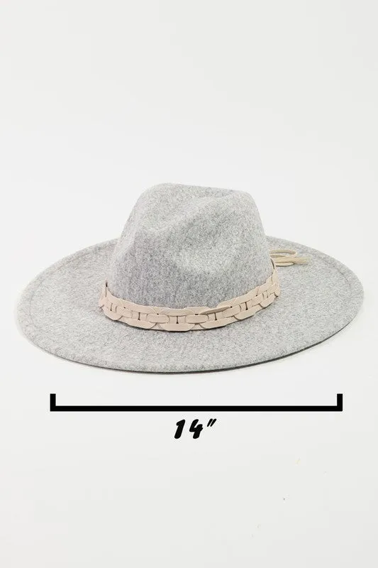 Grey Thick Braided Band Hat