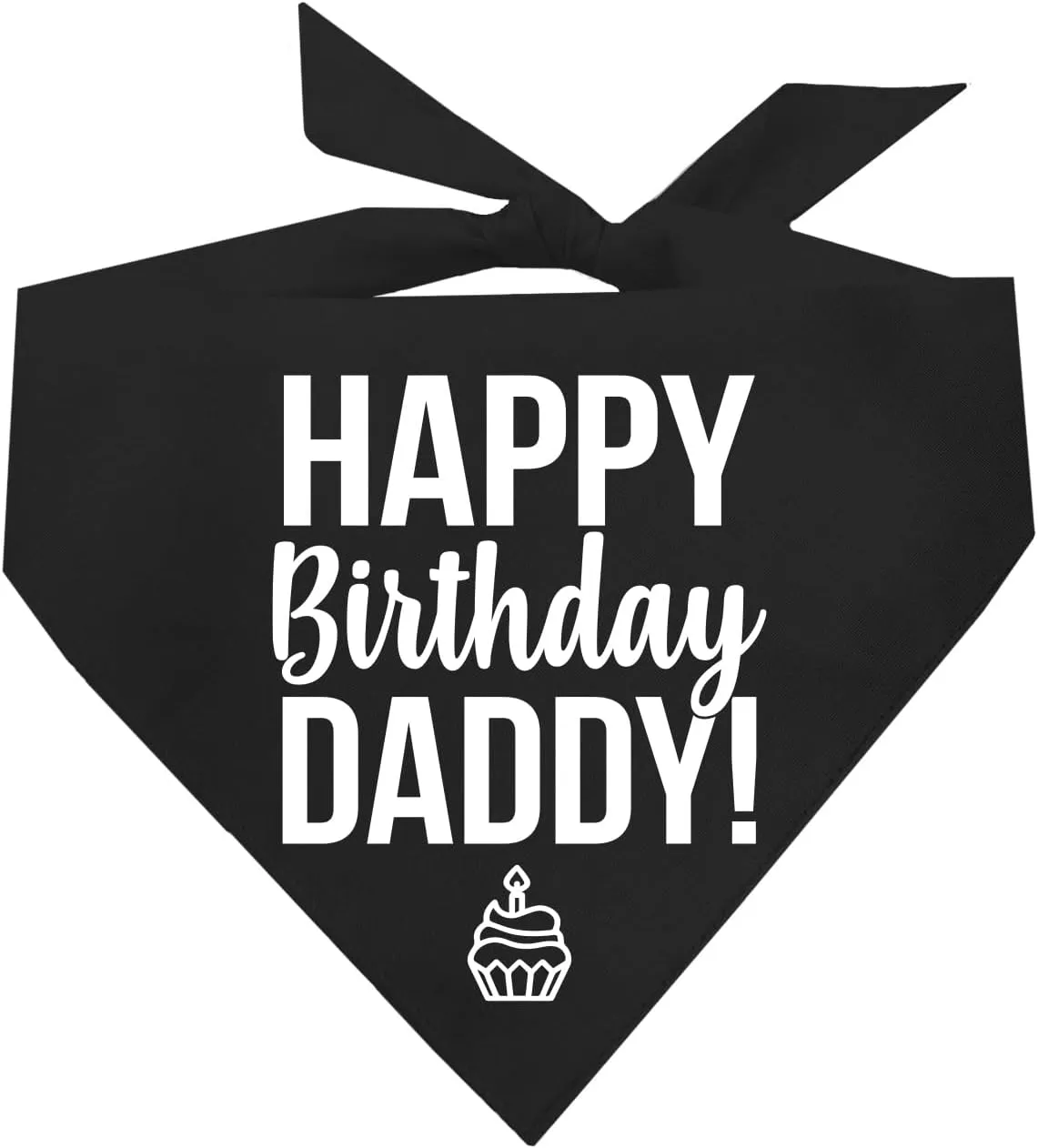 Happy Birthday Daddy! Dog Bandana (170, Black OS)
