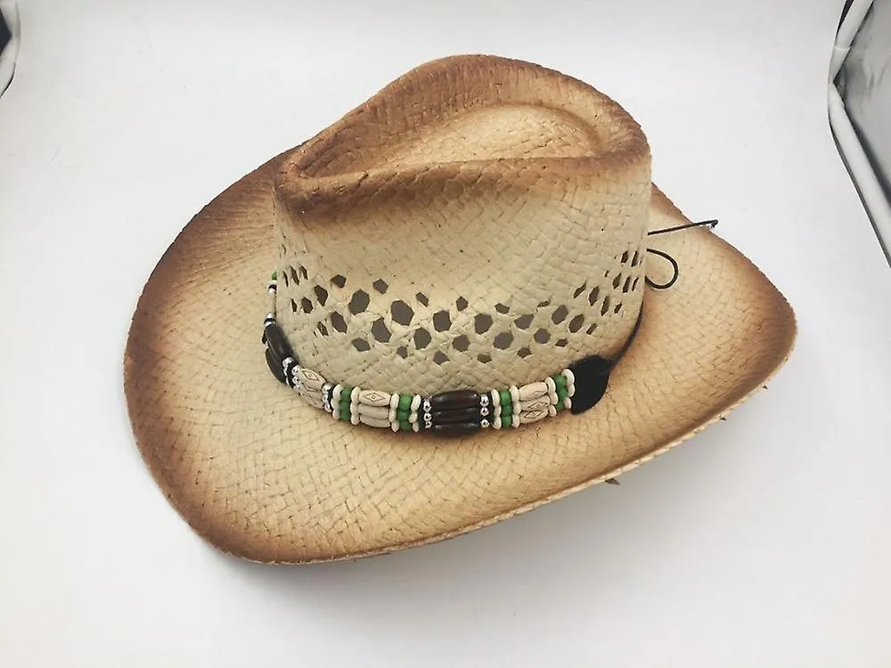 Hats Summer Raffia Hollow Cowboy Hat With Punk Rope
