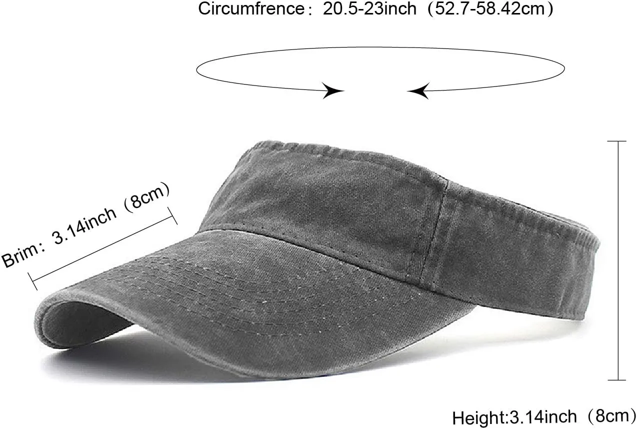 HH HOFNEN Sports Sun Visor Hats Cotton Twill Ball Adjustable Sun Caps for Men Women