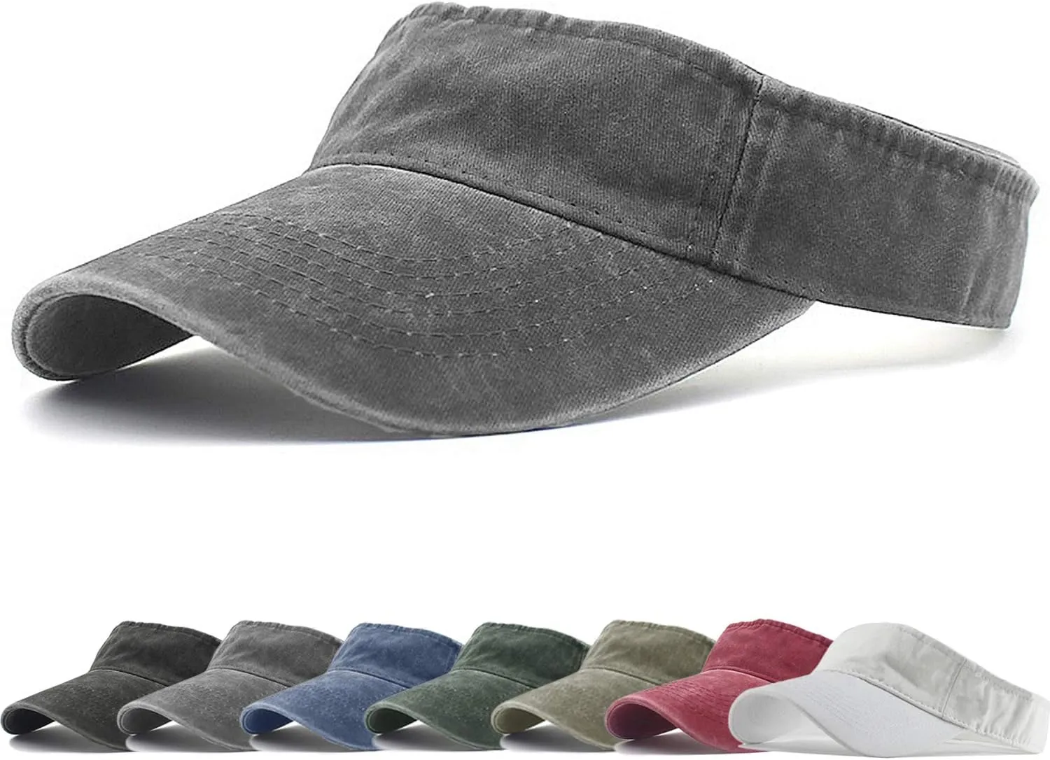 HH HOFNEN Sports Sun Visor Hats Cotton Twill Ball Adjustable Sun Caps for Men Women